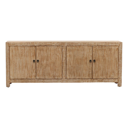 Natural with Water Base Sealed Finish Reclaimed Pine Wood Sideboard 87 in Wide
