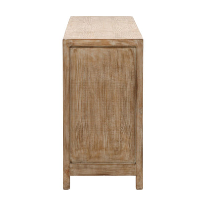 Natural with Water Base Sealed Finish Reclaimed Pine Wood Sideboard 87 in Wide