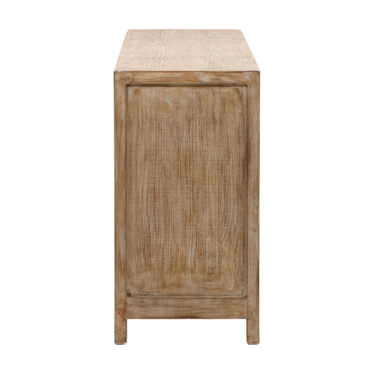 Natural with Water Base Sealed Finish Reclaimed Pine Wood Sideboard 87 in Wide