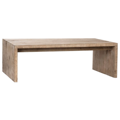 Light Warm Wash Sealed Finish Reclaimed Pine Wood Table 54 in Wide