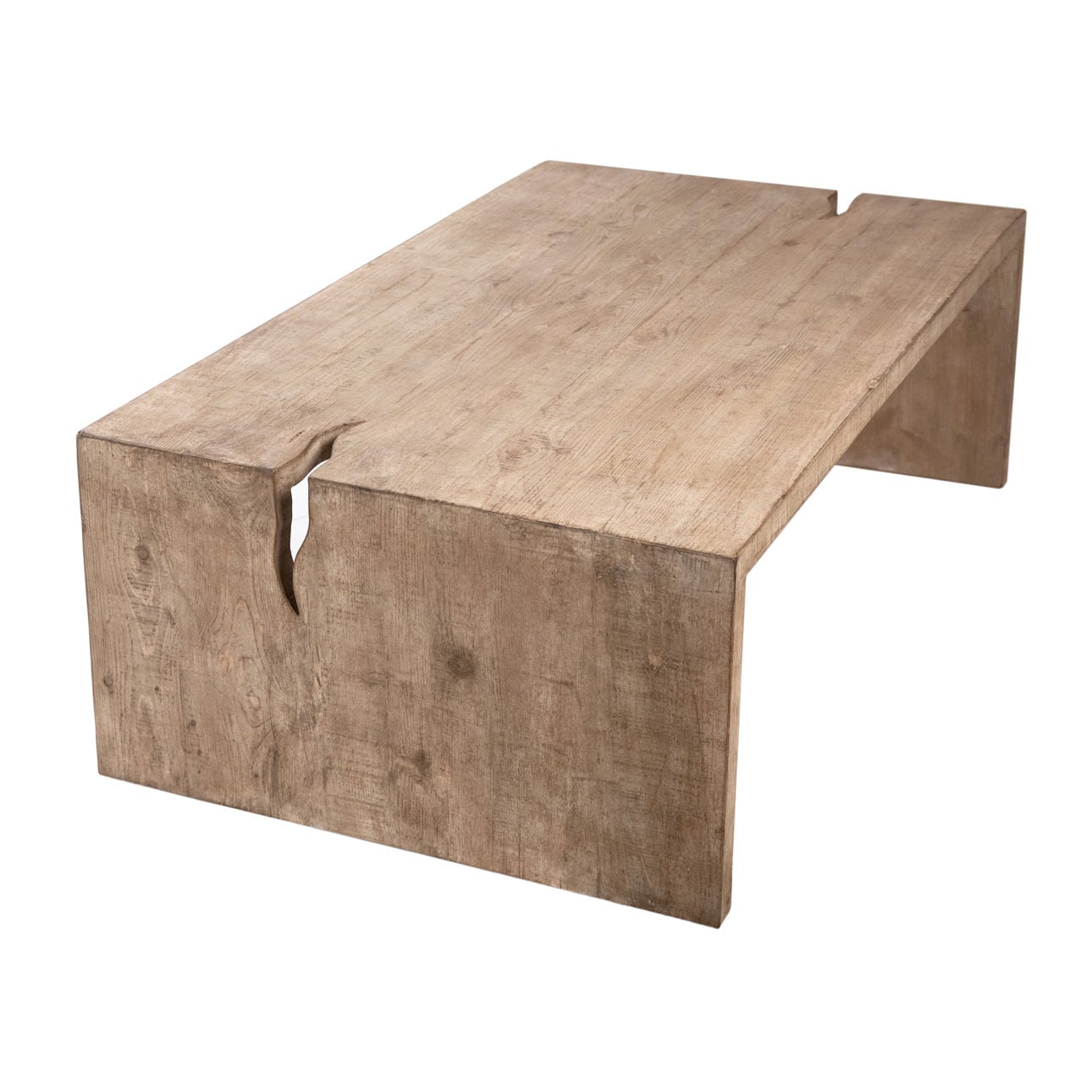 Light Warm Wash Sealed Finish Reclaimed Pine Wood Table 54 in Wide