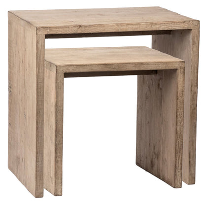 Light Warm Wash Sealed Finish Reclaimed Pine Wood Tables 24 in Wide