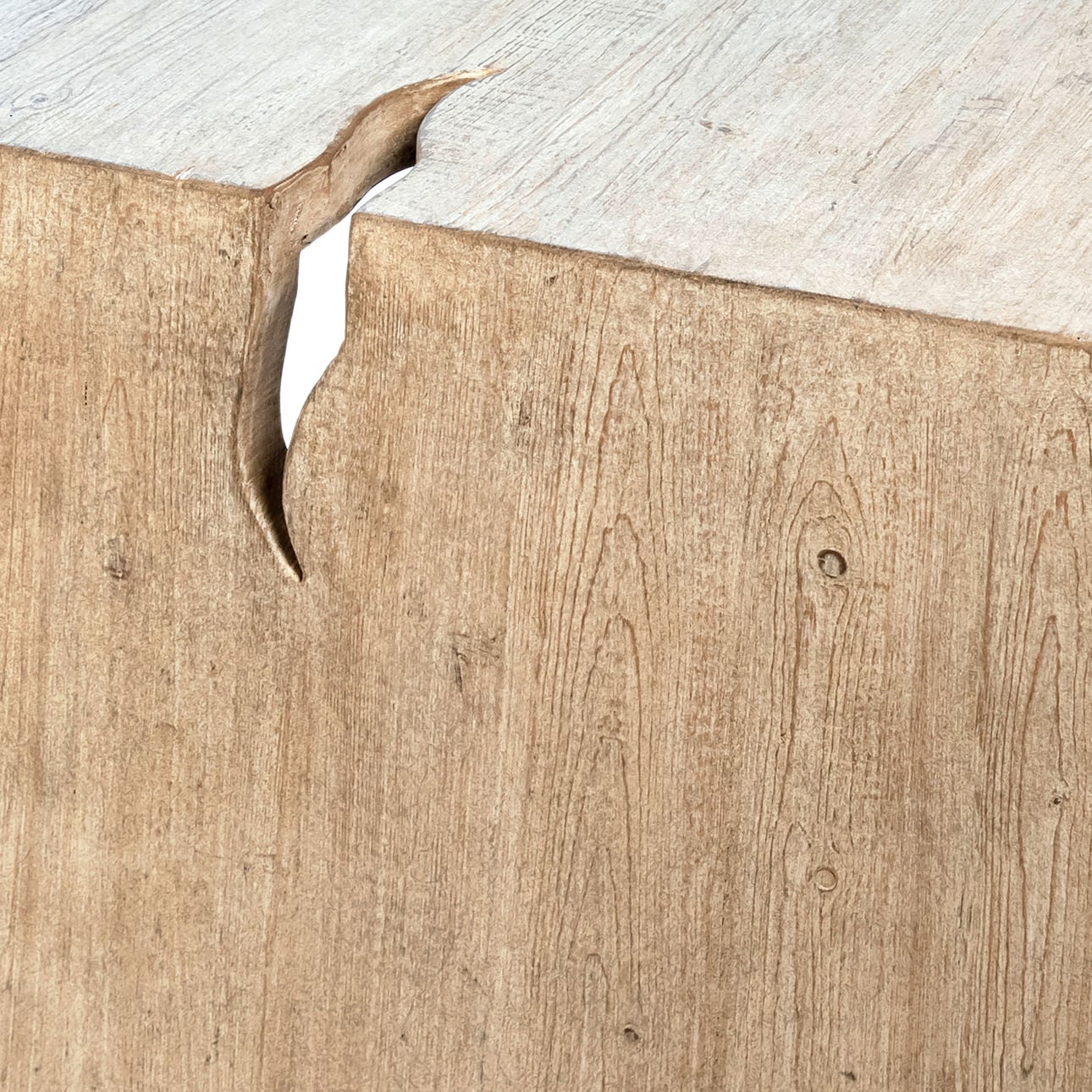 Light Warm Wash Finish Reclaimed Pine Wood Desk 54 in Wide