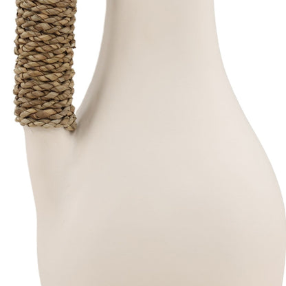White and Natural Terracotta and Seagrass of 7 in Wide