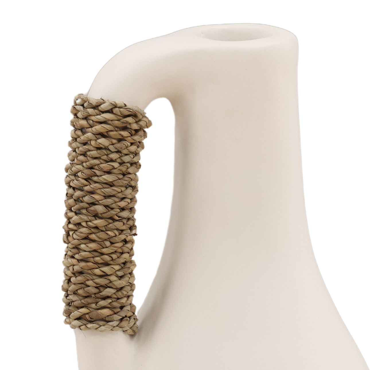 White and Natural Terracotta and Seagrass of 7 in Wide