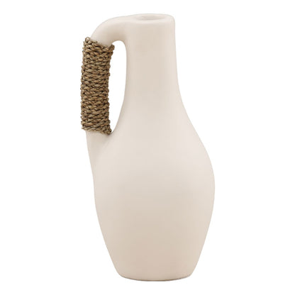 White and Natural Terracotta and Seagrass of 7 in Wide
