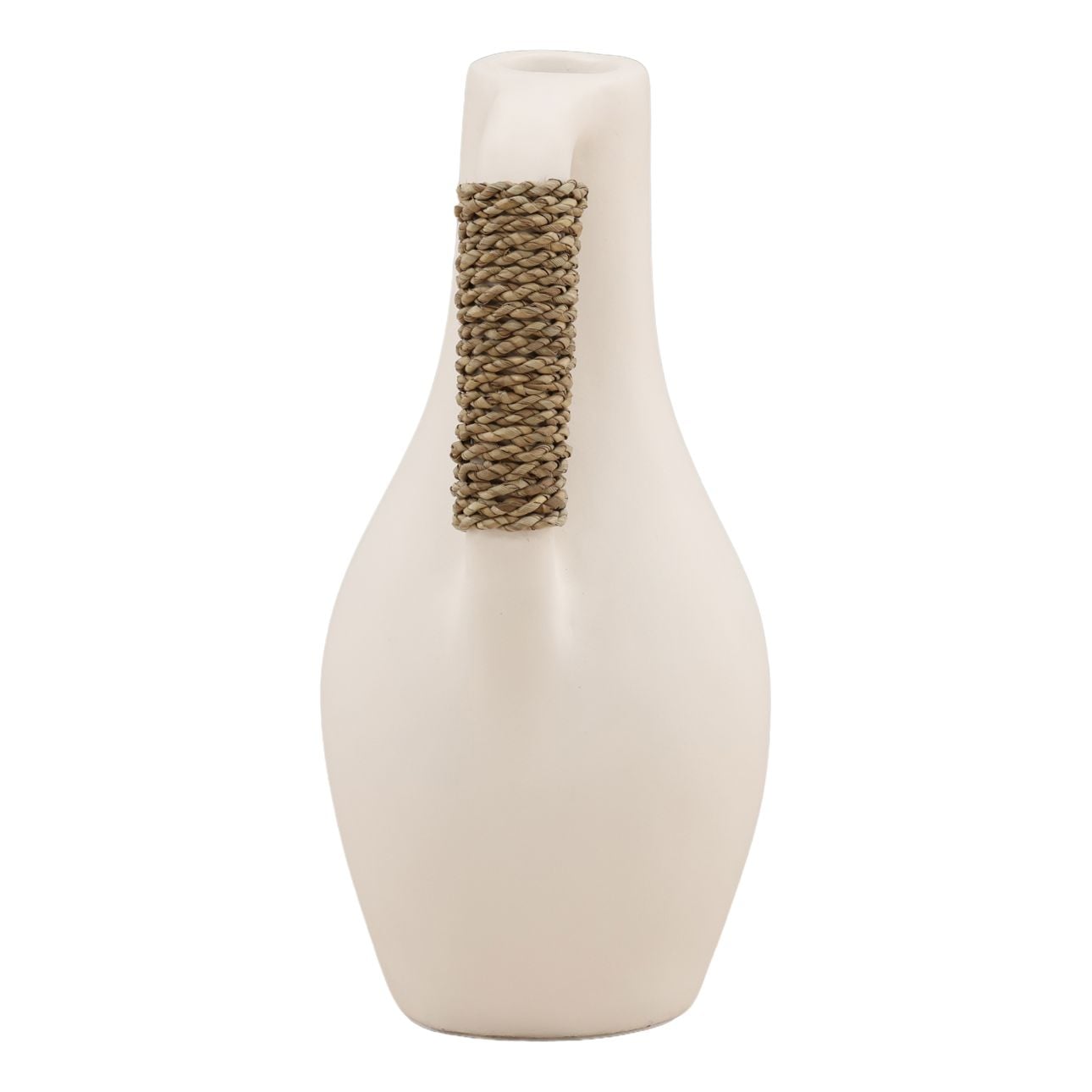 White and Natural Terracotta and Seagrass of 7 in Wide