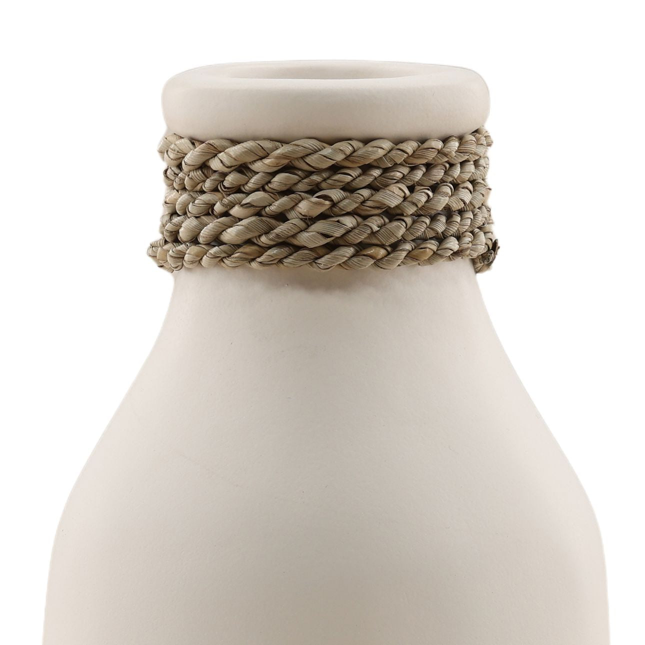 White and Natural Terracotta and Seagrass of 5.5 in Wide