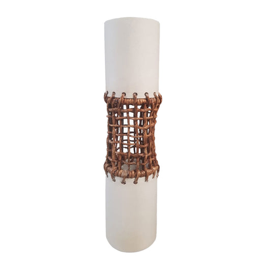 White and Natural Fiber Cement and Abaca Light 4.5 in Wide
