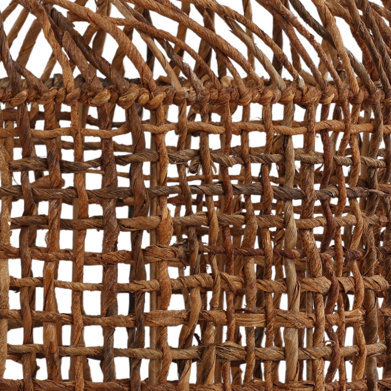 White and Natural Fiber Cement and Abaca Lamp 20 in Wide