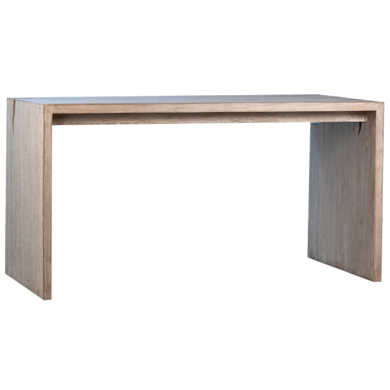 Light Warm Wash Finish Reclaimed Pine Wood Table 68 in Wide