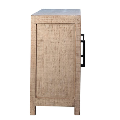 Light and Medium Warm Wash Reclaimed Pine Wood Sideboard 84 in Wide