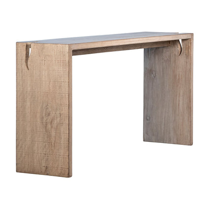 Light Warm Wash Finish Reclaimed Pine Wood Table 63 in Wide