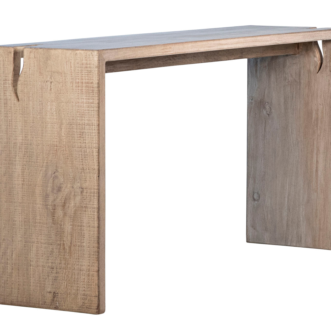 Light Warm Wash Finish Reclaimed Pine Wood Table 63 in Wide