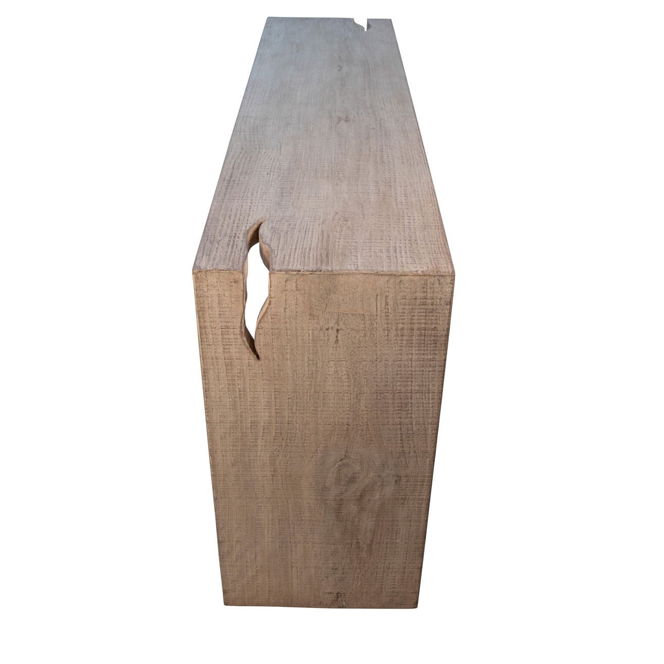 Light Warm Wash Finish Reclaimed Pine Wood Table 63 in Wide