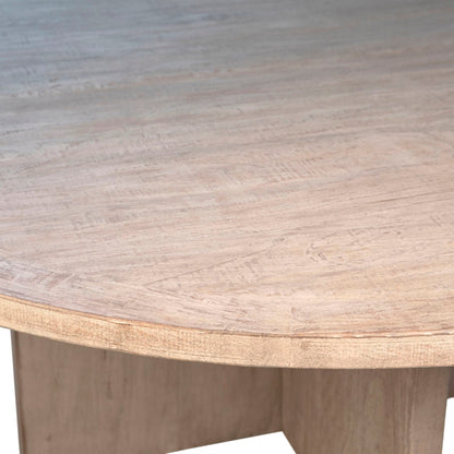 Light Warm Wash Finish Reclaimed Pine Wood Table 72 in Wide