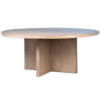 Light Warm Wash Finish Reclaimed Pine Wood Table 72 in Wide
