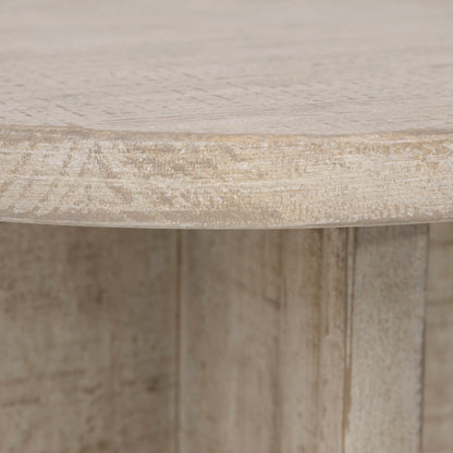 Light Warm Wash Finish Reclaimed Pine Wood Table 24 in Wide