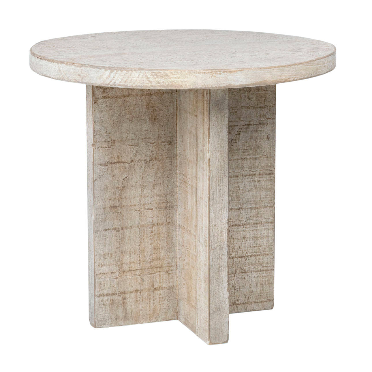 Light Warm Wash Finish Reclaimed Pine Wood Table 24 in Wide