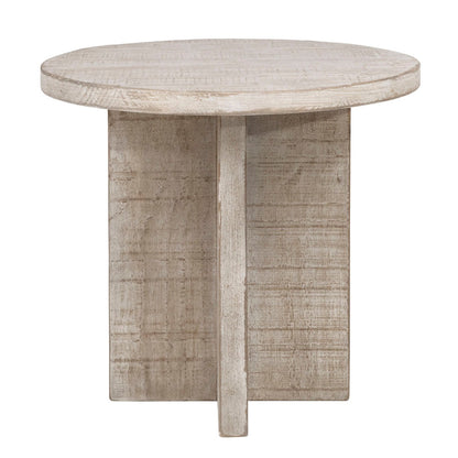 Light Warm Wash Finish Reclaimed Pine Wood Table 24 in Wide