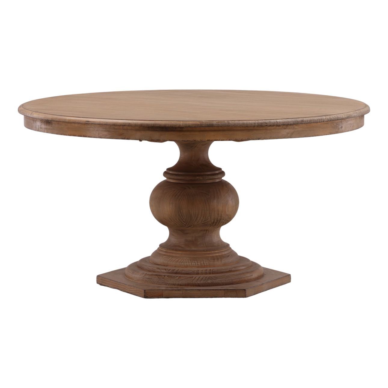 Antique Natural Wood Sealed Finish Reclaimed Pine Wood Table 59 in Wide