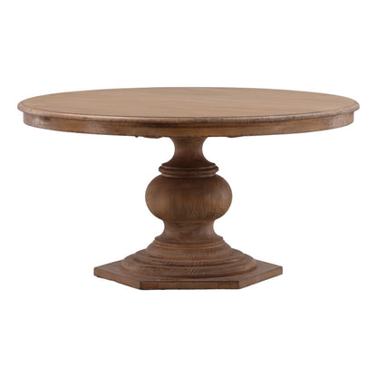 Antique Natural Wood Sealed Finish Reclaimed Pine Wood Table 59 in Wide