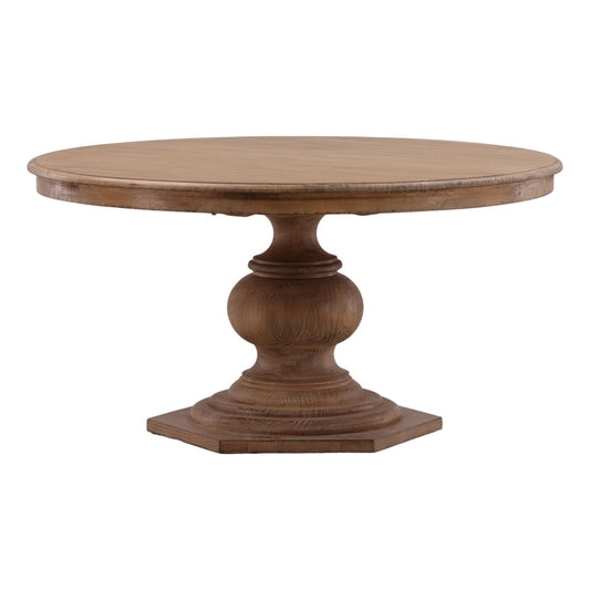 Antique Natural Wood Sealed Finish Reclaimed Pine Wood Table 59 in Wide