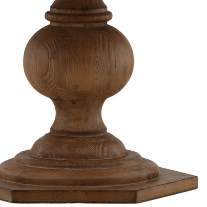 Antique Natural Wood Sealed Finish Reclaimed Pine Wood Table 59 in Wide