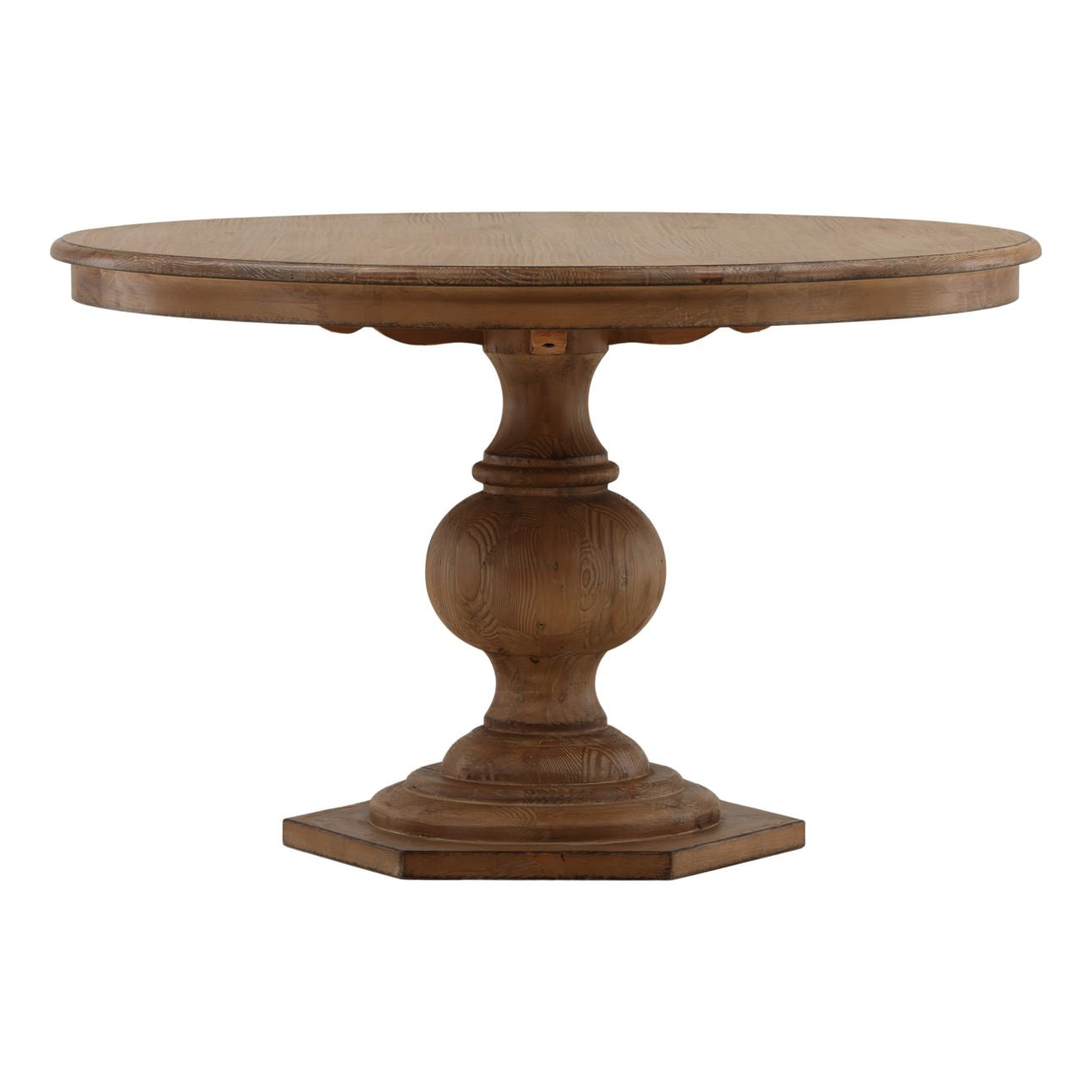 Antique Natural Wood Sealed Finish Reclaimed Pine Wood Table 59 in Wide