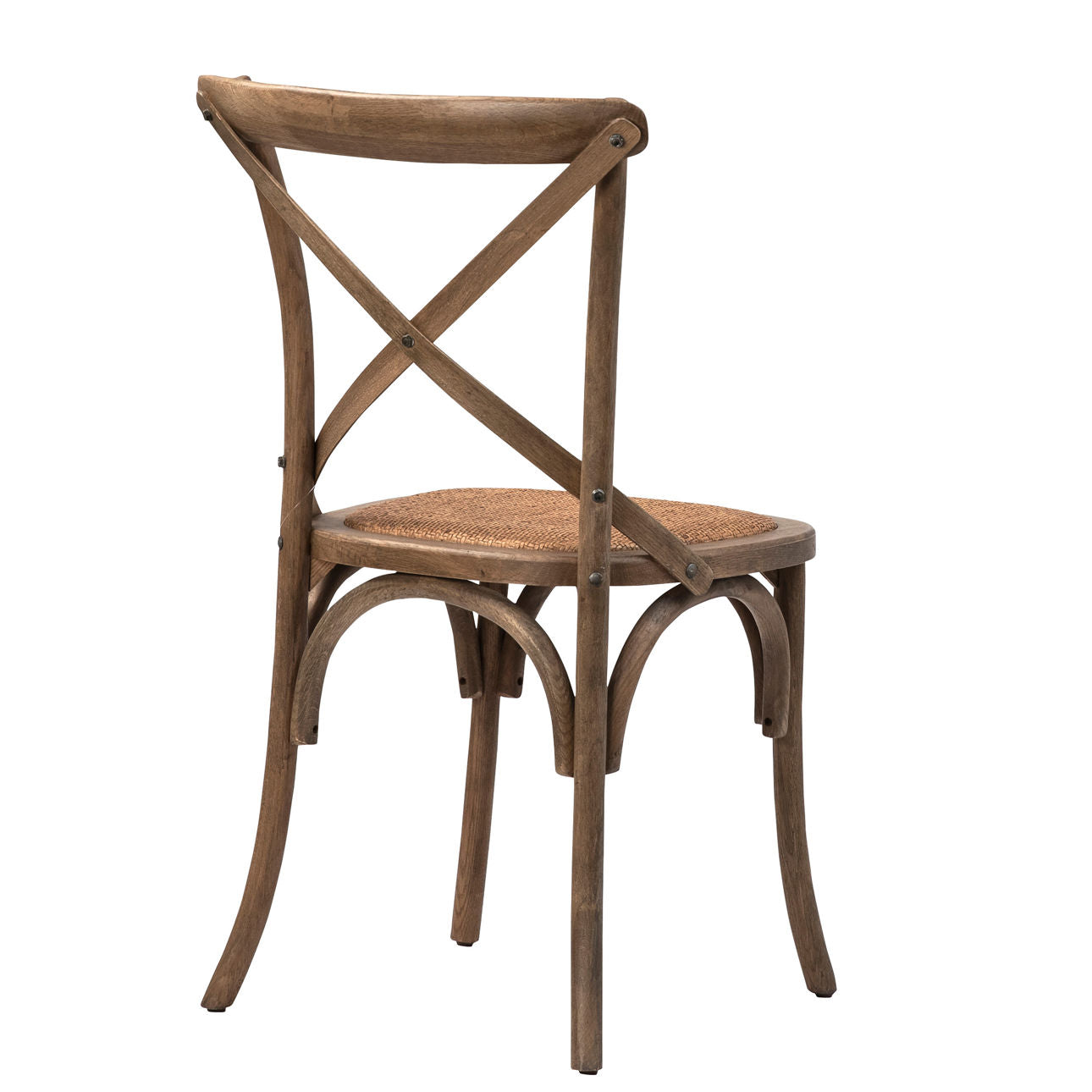 Natural Finish Oak Wood Frame and Rattan Seat Chair 20 in Wide