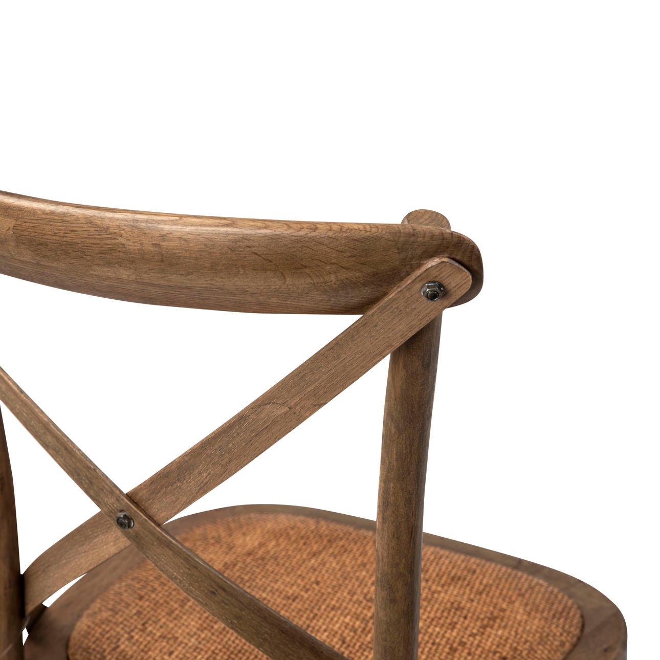 Natural Finish Oak Wood Frame and Rattan Seat Chair 20 in Wide