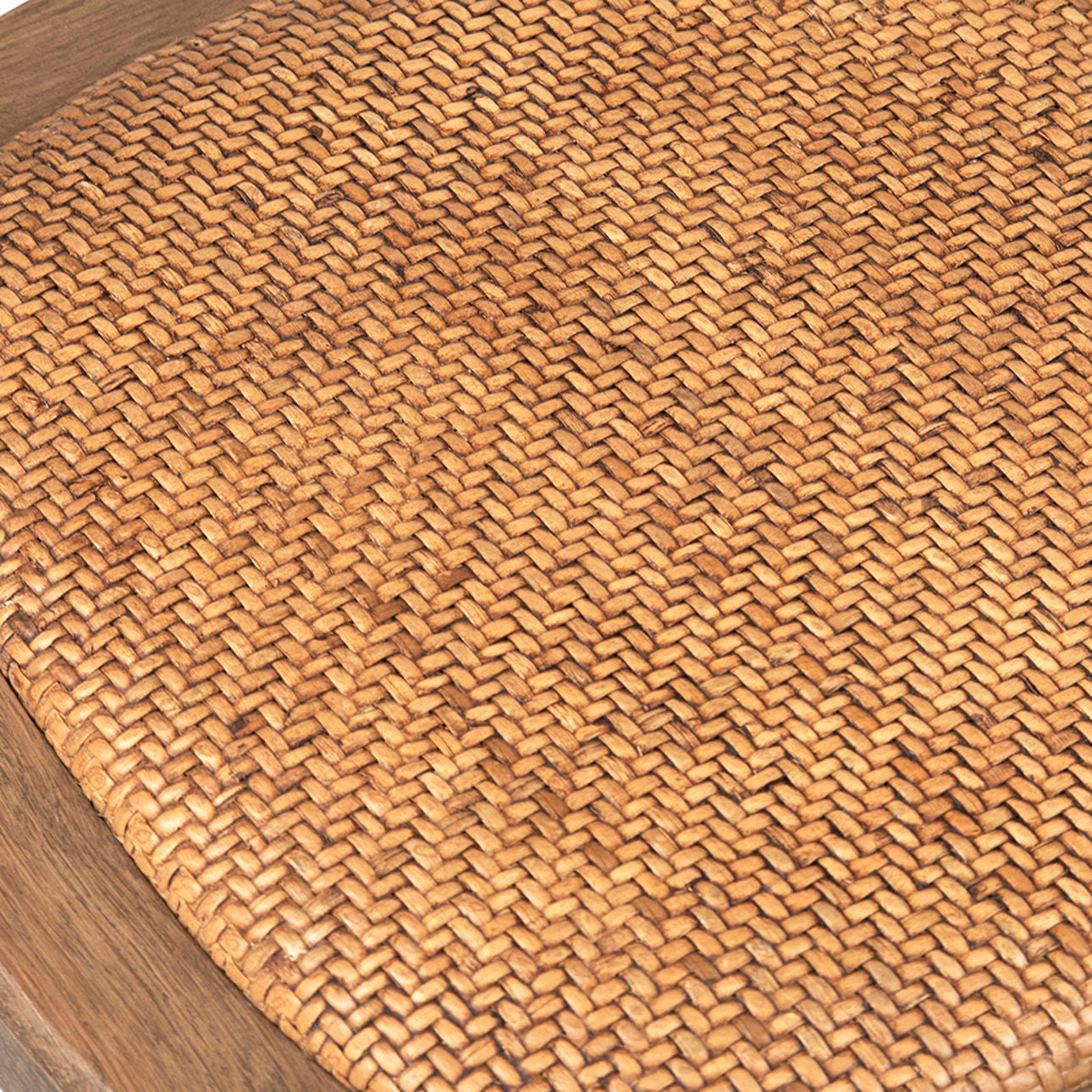 Natural Finish Oak Wood Frame and Rattan Seat Chair 20 in Wide