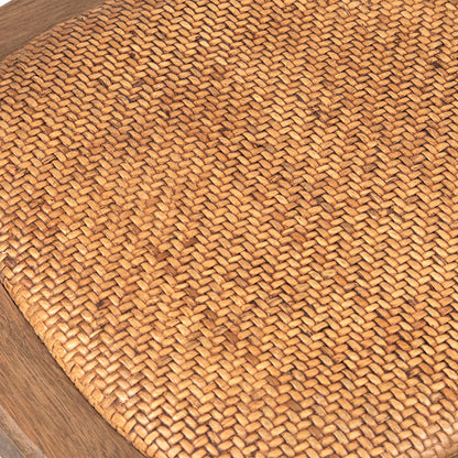 Natural Finish Oak Wood Frame and Rattan Seat Chair 20 in Wide