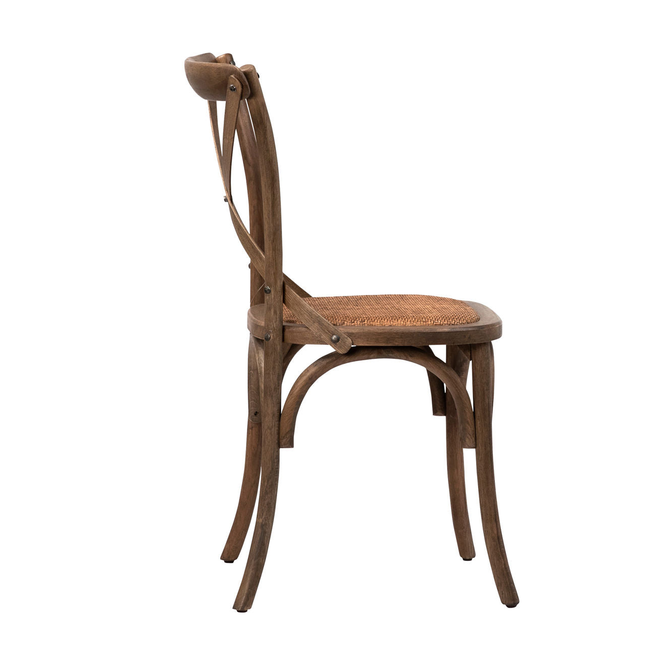 Natural Finish Oak Wood Frame and Rattan Seat Chair 20 in Wide