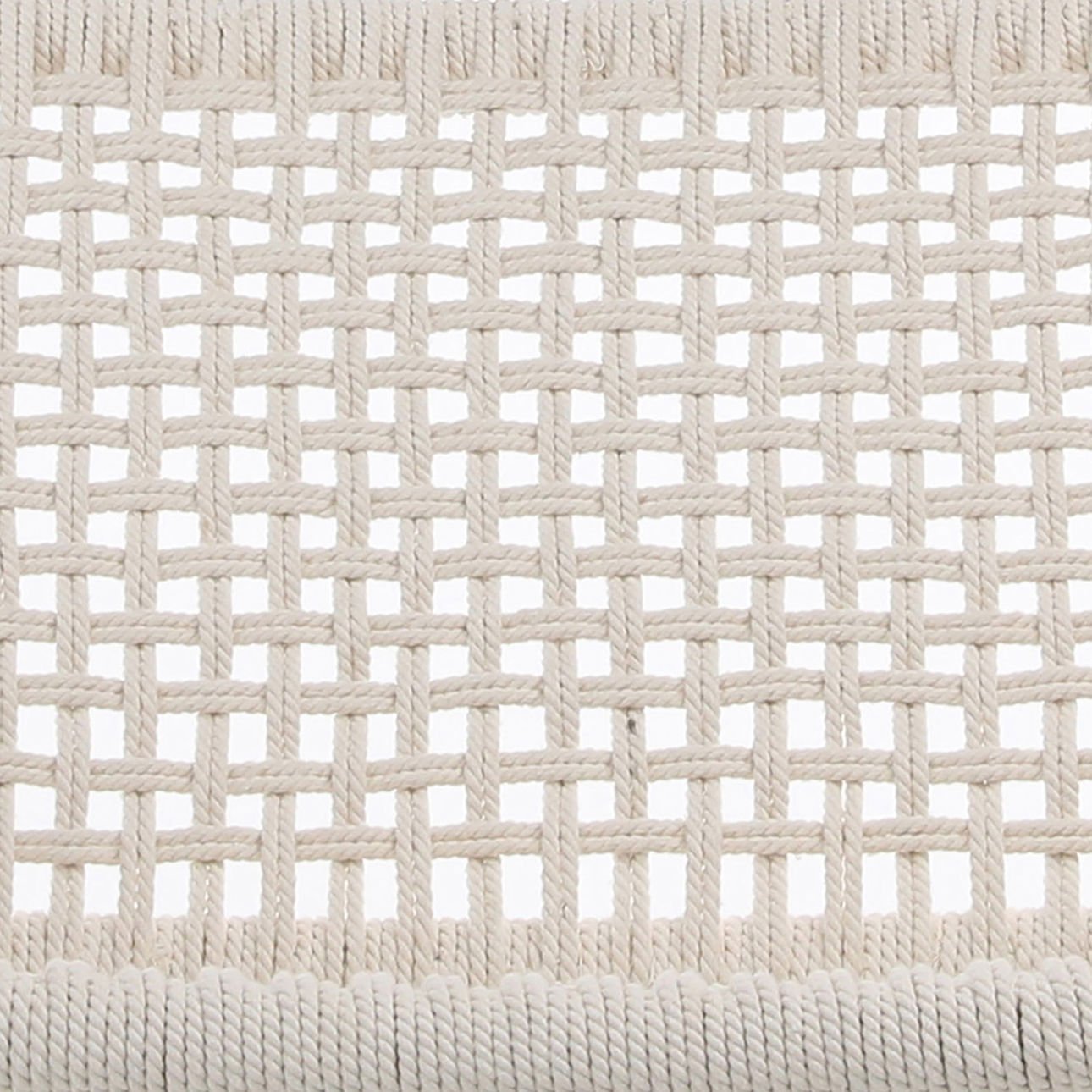 Natural Rope with Natural Stained Teak Frame Natural Teak and White Cotton Rope Chair 28 in Wide