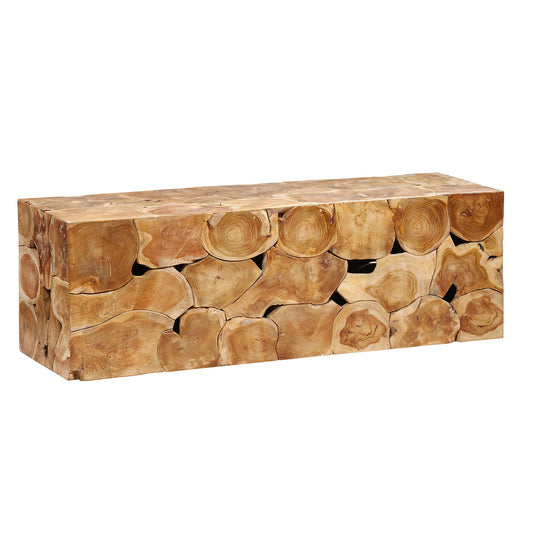 Natural Teak Wood Bench 55 in Wide