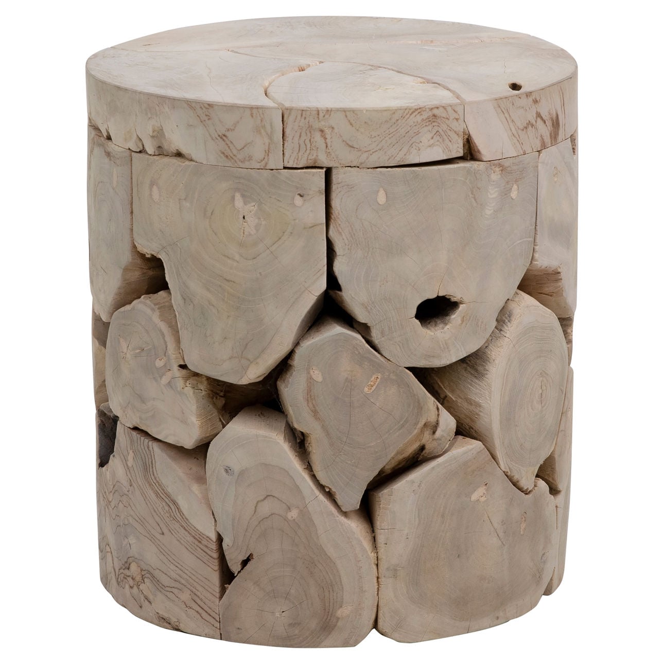 Bleached Teak Finish Teak Wood Table 17 in Wide