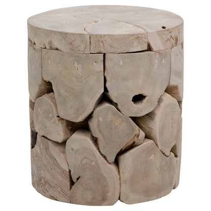 Bleached Teak Finish Teak Wood Table 17 in Wide