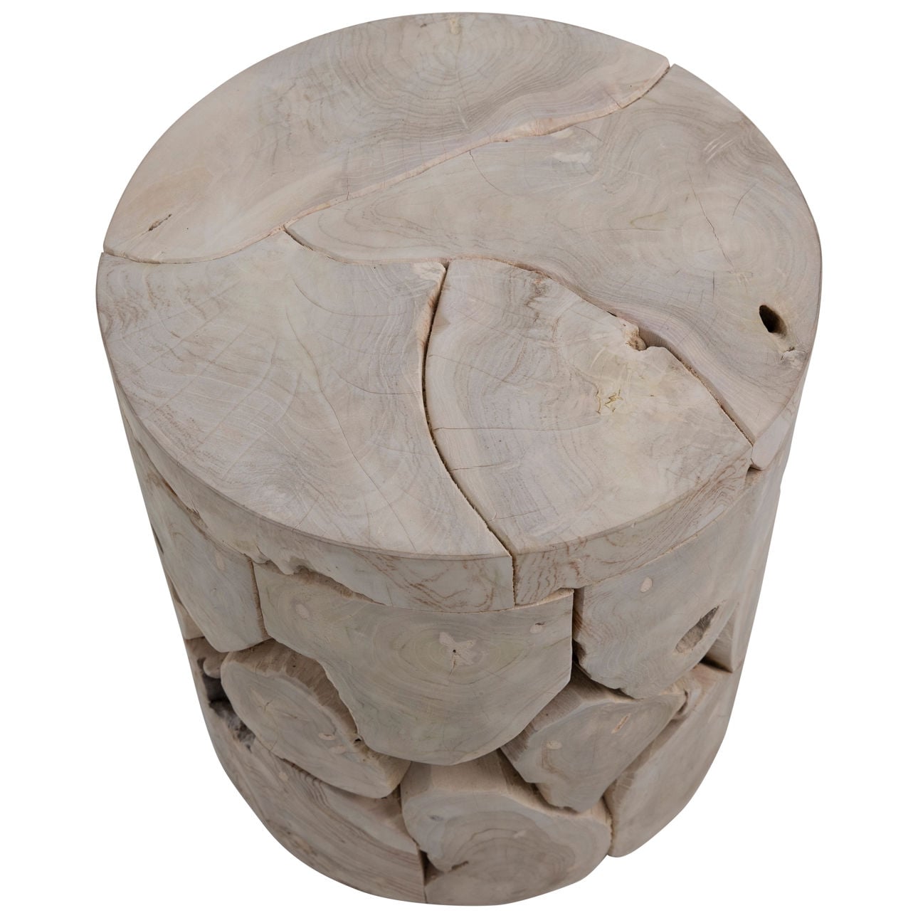 Bleached Teak Finish Teak Wood Table 17 in Wide