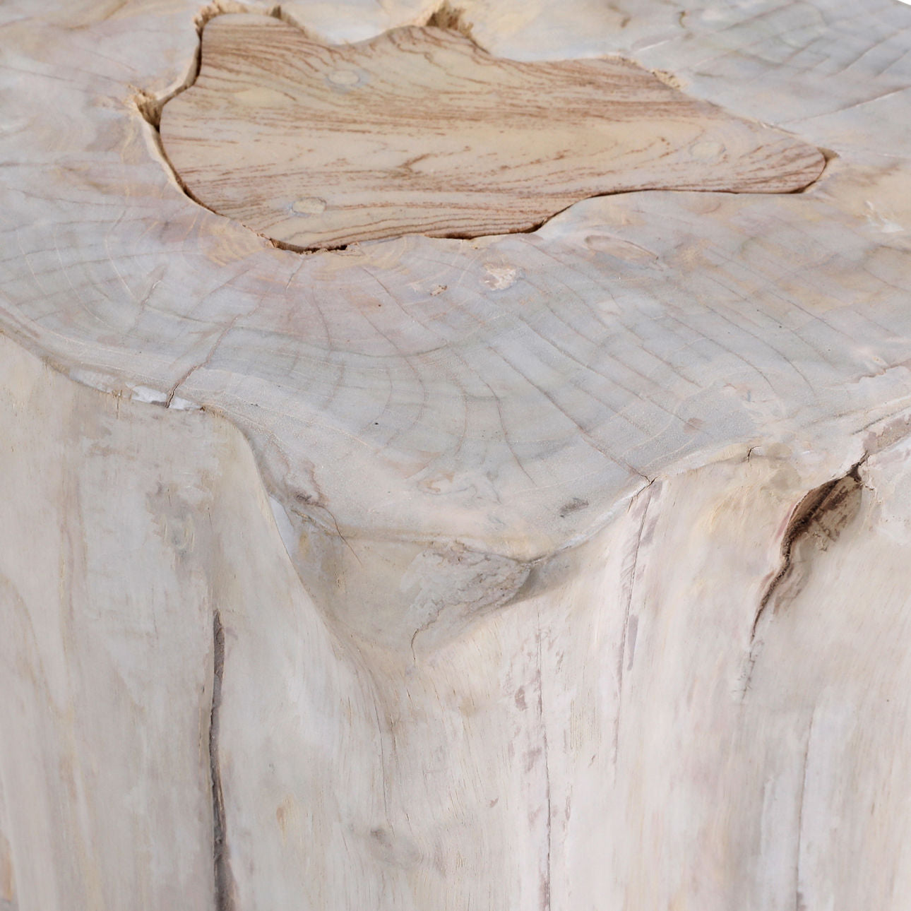 Bleached Teak Wood Table 12 in Wide