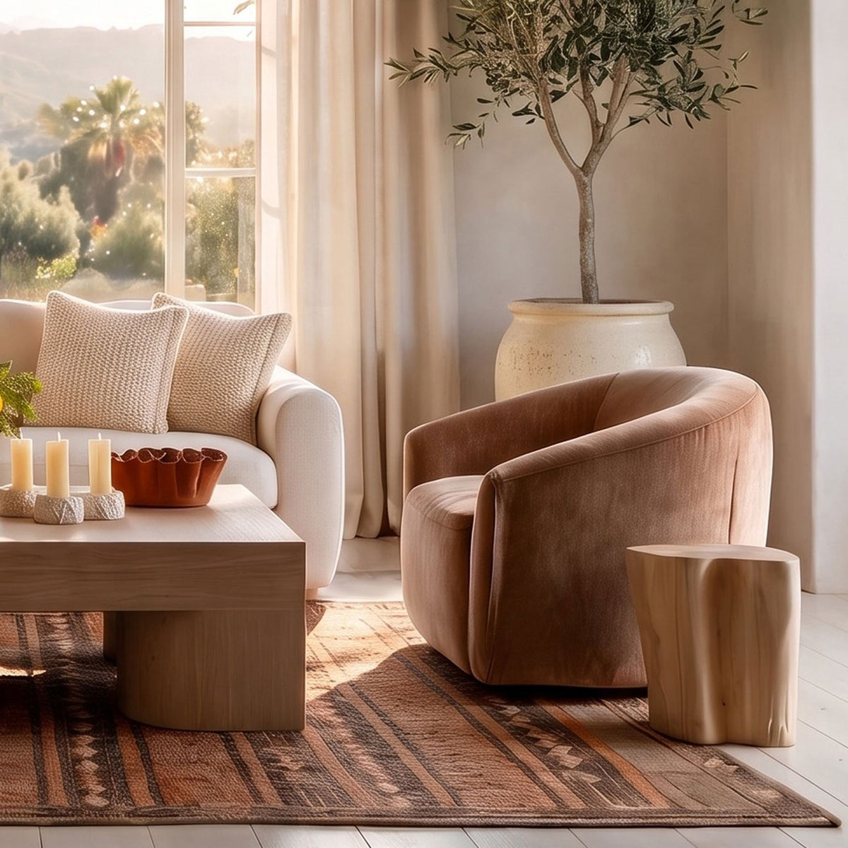 Curated Teak Wood Side Table