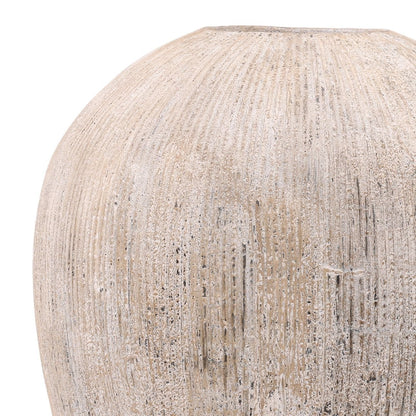 Cream Fiber Cement Pot 29 in Wide