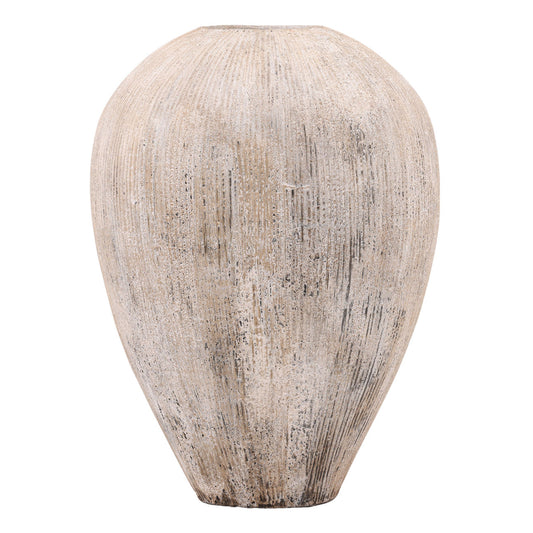 Cream Fiber Cement Pot 29 in Wide