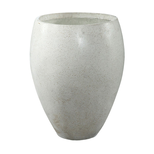 Natural White Finish Lightweight Concrete Terrazzo Pot 23 in Wide