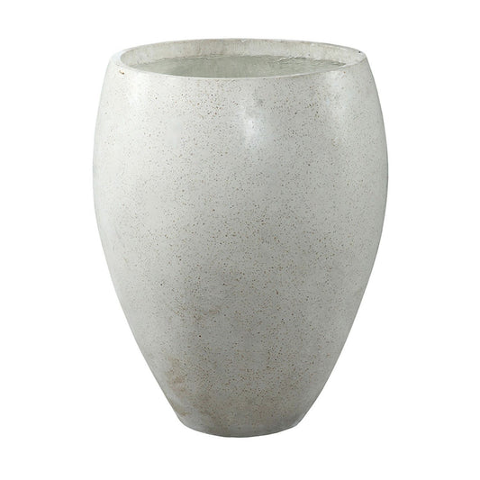 Natural White Finish Lightweight Concrete Terrazzo Pot 23 in Wide