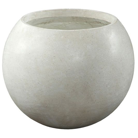 Natural White Finish Lightweight Concrete Terrazzo Pot 16 in Wide