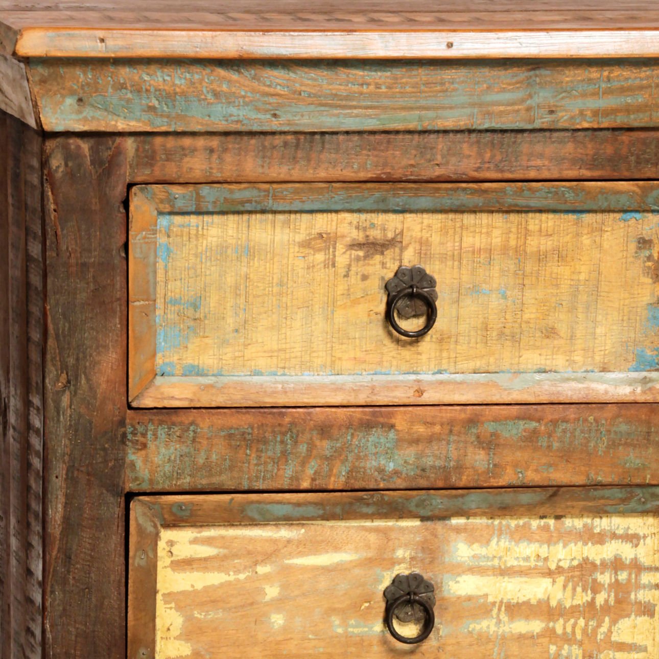 Antique Wood Sealed Finish Reclaimed Hardwood Nightstand 20 in Wide