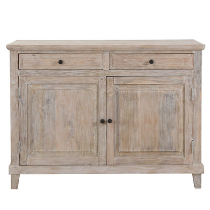Light Warm Wash Sealed Finish Solid Mango Wood Sideboard 49 in Wide