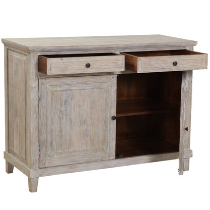 Light Warm Wash Sealed Finish Solid Mango Wood Sideboard 49 in Wide