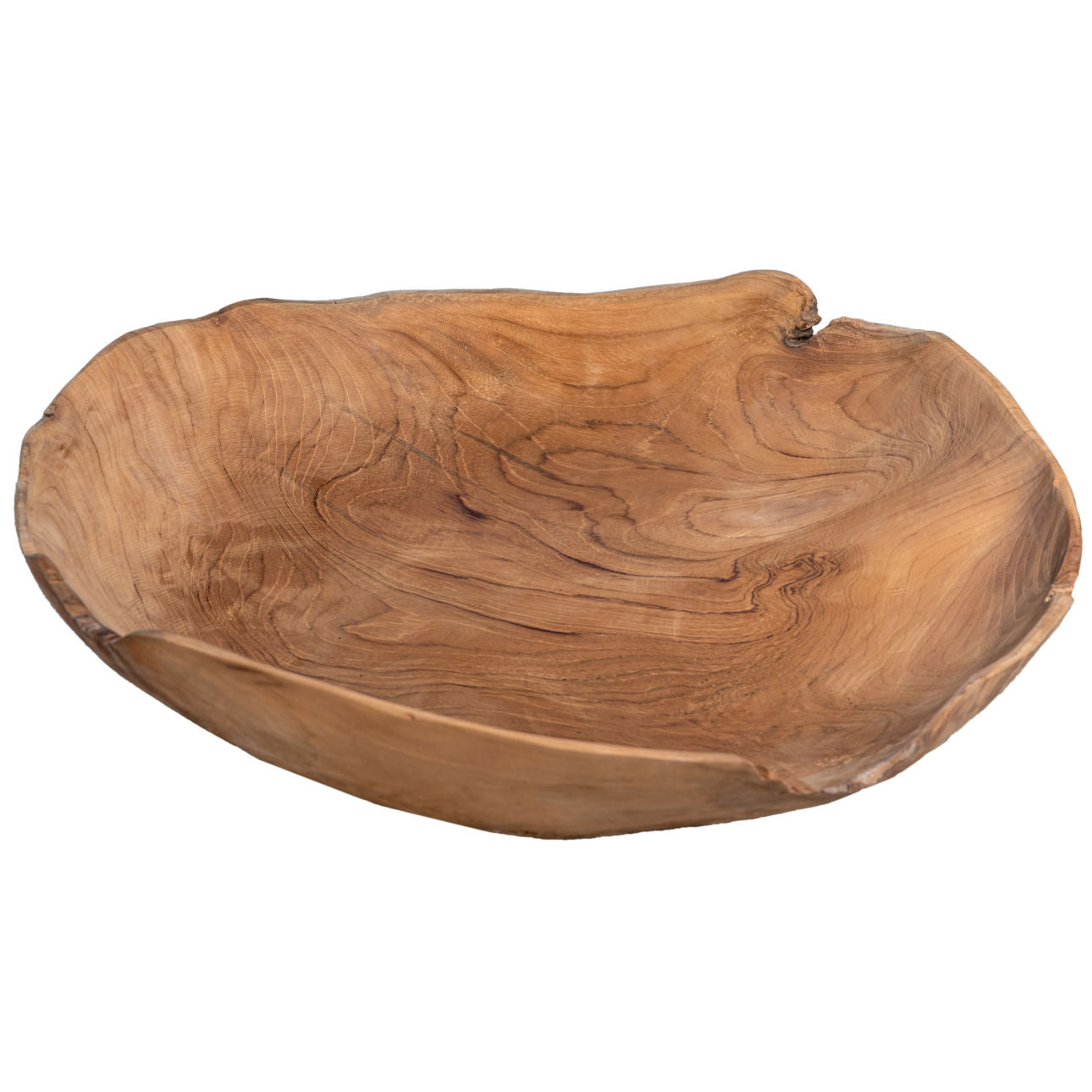 Natural Finish Teak Wood Bowl 20 in Wide